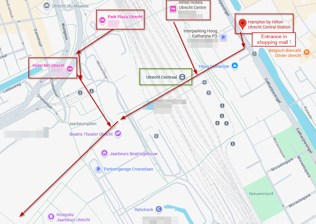 Walking instructions hotels AME